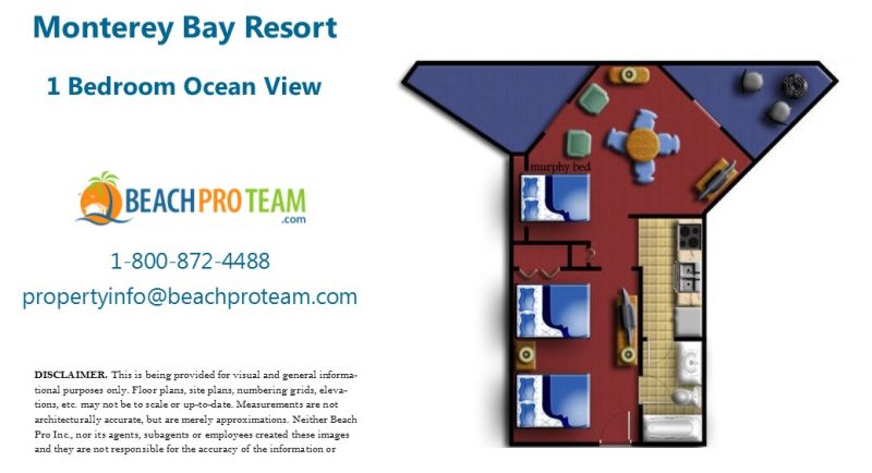 Monterey Bay Floor Plan D - 1 Bedroom Ocean View